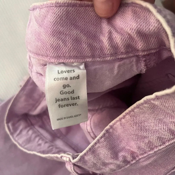 Pacsun Womens Purple Baggy Carpenter Jeans 26 Straight Leg Raw Hem Wide Leg - Picture 12 of 12